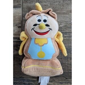Beauty and the Beast Cogsworth Plush Disney Store 6" Rare Bead Bottom Clock Face